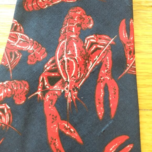 Vintage Lobster Neck Tie Novelty Necktie "An Original by Kelly Design" Red Blue - Picture 8 of 11